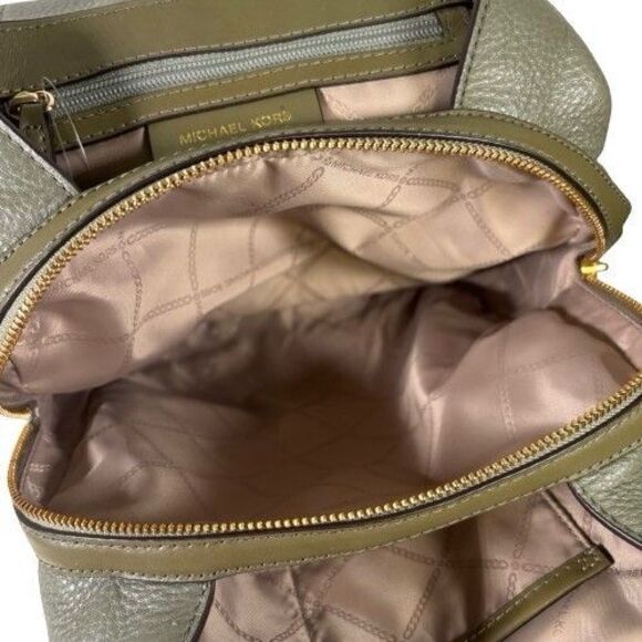 MICHAEL KORS MK Raven Pebble Leather Medium Backpack Handbag Olive Green $328 - Picture 8 of 16